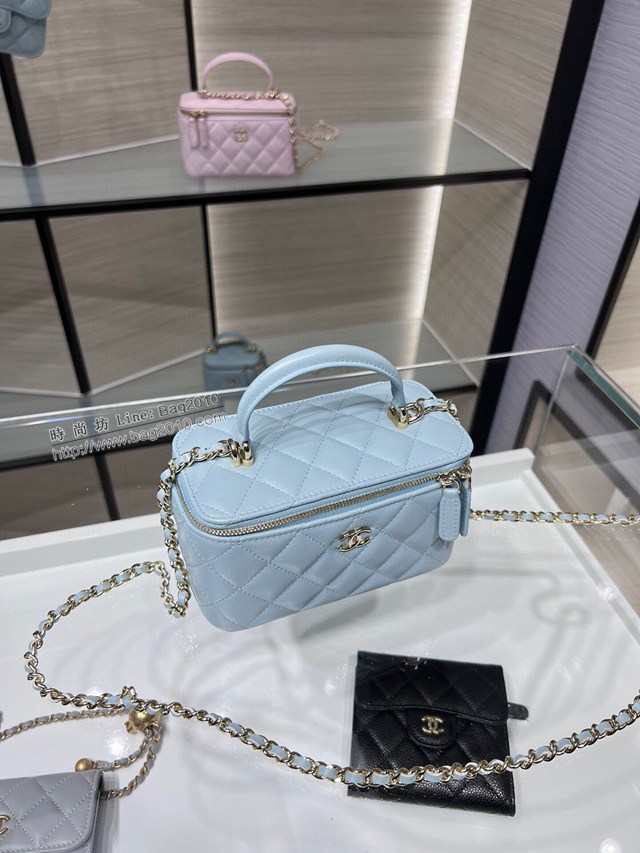 Chanel專櫃2022C新品內配小鏡子手提化妝小盒子 AP2199Y 香奈兒原廠皮小型收納盒女包 djc4889